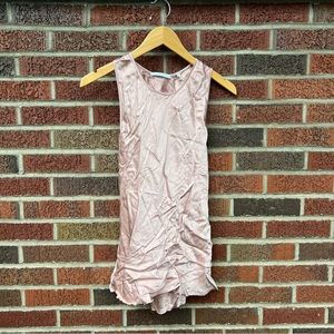 Helmut Lange Pale Pink Twisted Back Sleeveless Satin Tank Top
